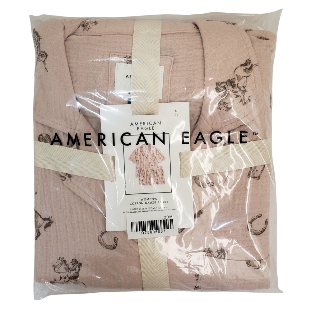 AMERICAN EAGLE Pajama Set Women Western Design Cotton Gauze Pajama Set NWT